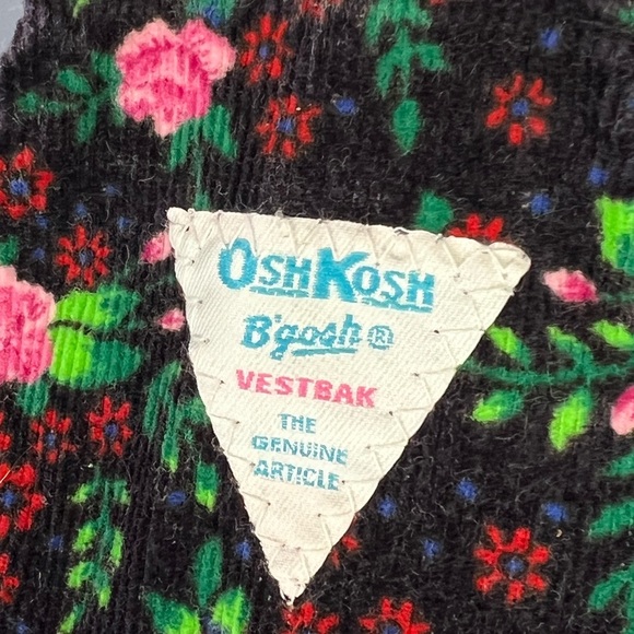 Vintage OshKosh B’Gosh Roses Floral Jumper Dress corduroy pink flowers Size 4T - Picture 2 of 10